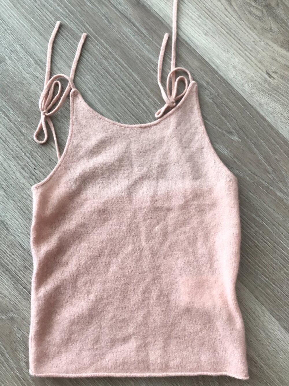 Italian Light Pink, Tie-Strap Knit Tank Top S/XS Fumetti Per Ragazze